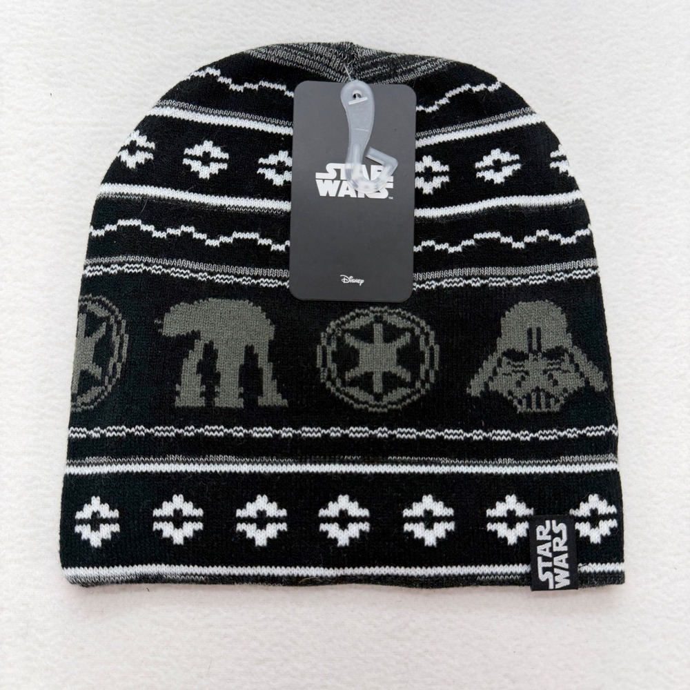 Star Wars Darth Vader Imperial‎ AT-AT Knit Beanie Black Gray NWT